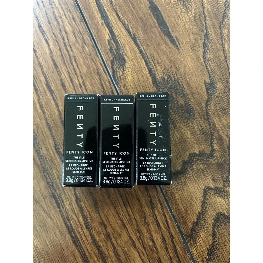 Lot Of 3 Fenty Icon The Fill: Semi Matte Lipstick Refill - 14 Freak-went Fly'r